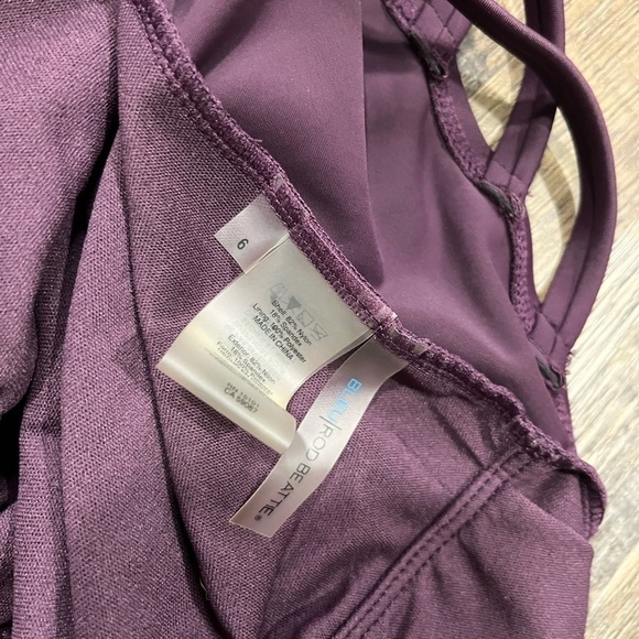 BLEU Rod Beattie Purple Strappy Ruffle Halter One Piece Swimsuit Size 6 Boho - Picture 11 of 13
